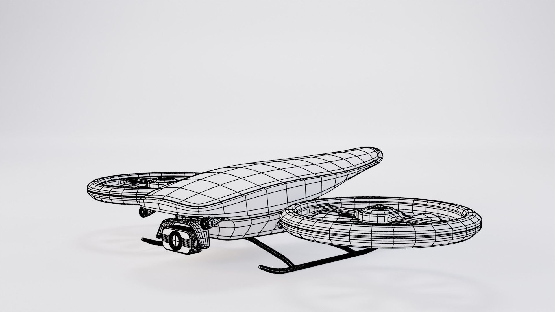 Futuristic Military Mini Drone Low-poly 3D model_8