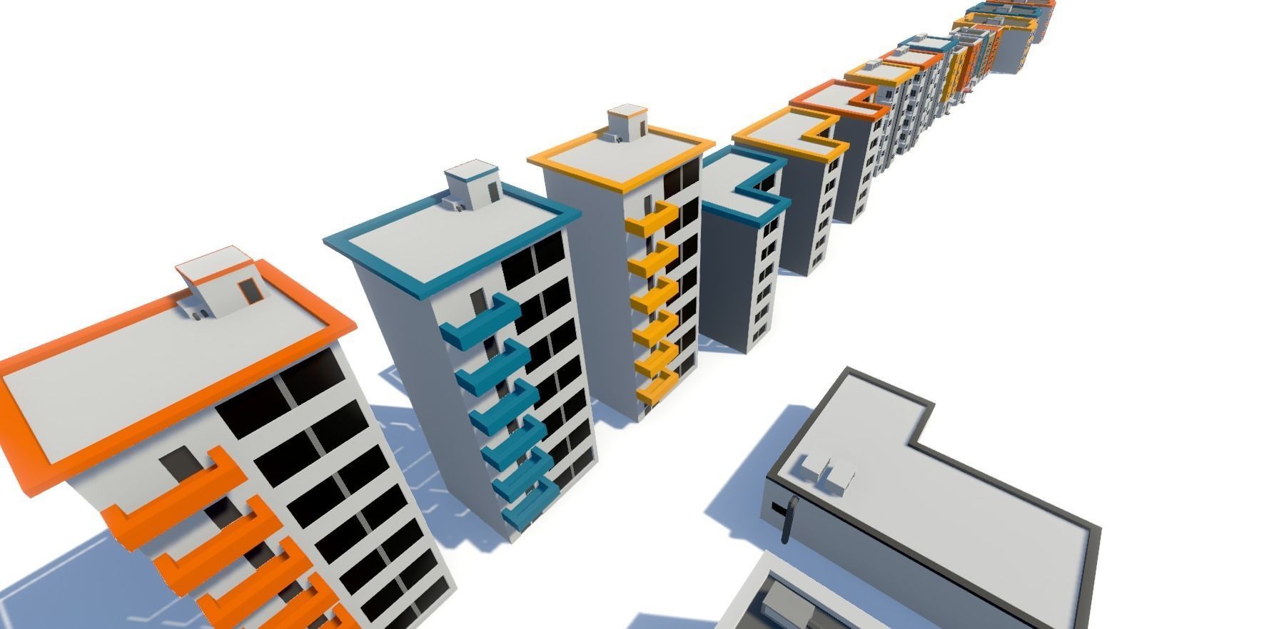 3D Low Poly - Buildings Pack Low-poly 3D model_3