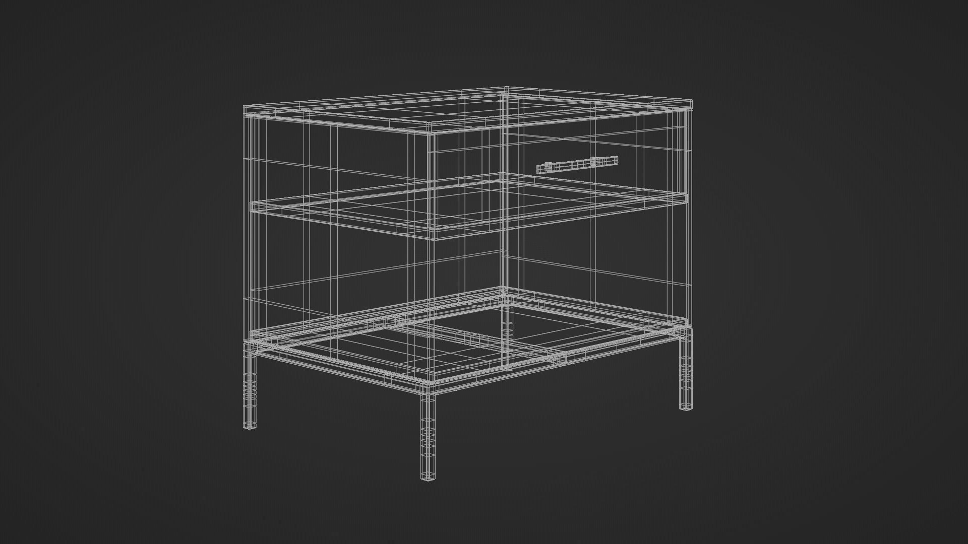 White Side Table 3D model_10
