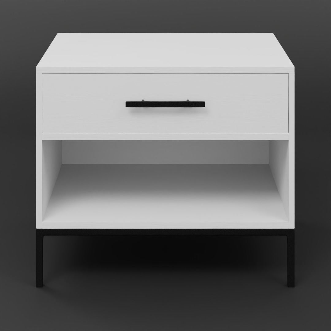 White Side Table 3D model_1