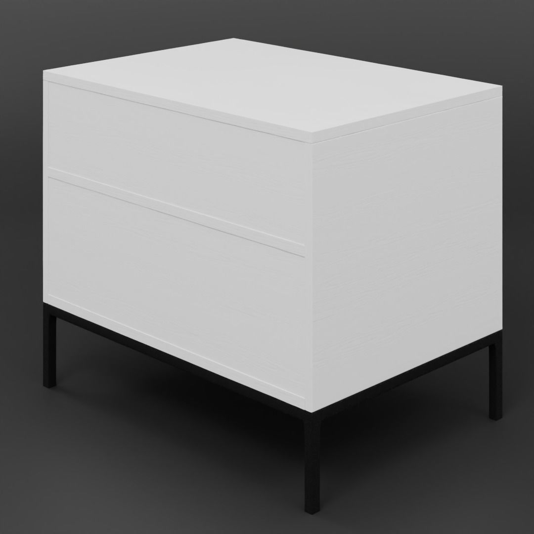 White Side Table 3D model_8
