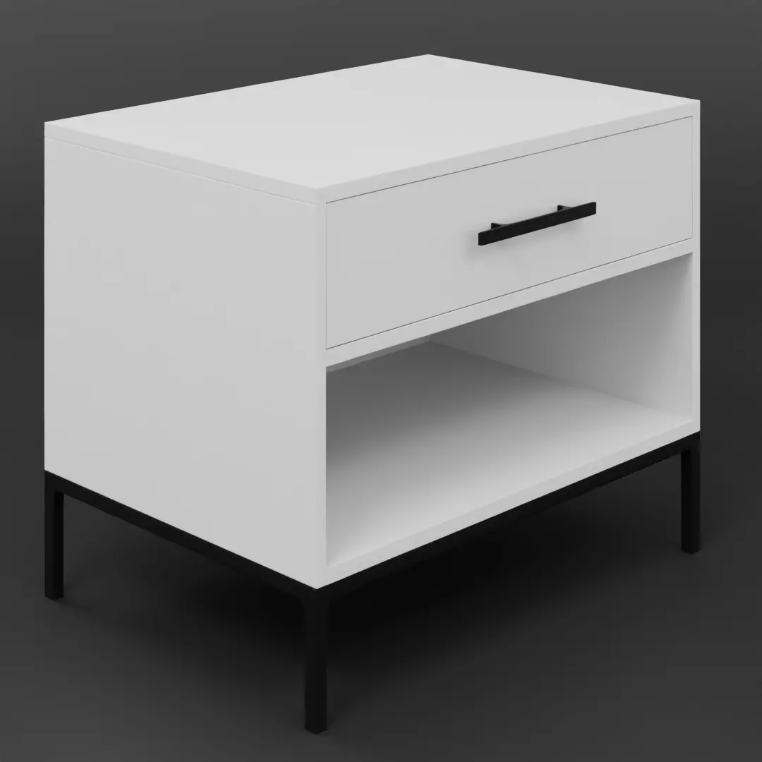 White Side Table 3D model_0