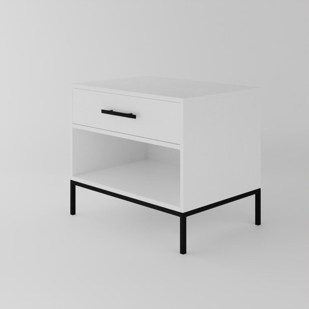 White Side Table 3D model_14