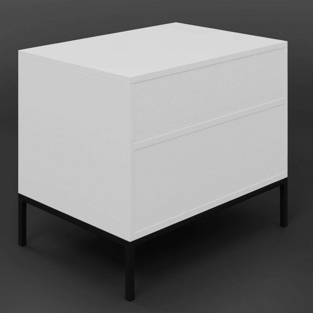 White Side Table 3D model_7