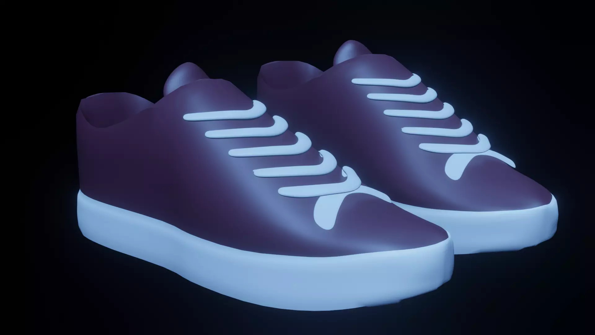 Sneakers pair of glow in Free 3D model