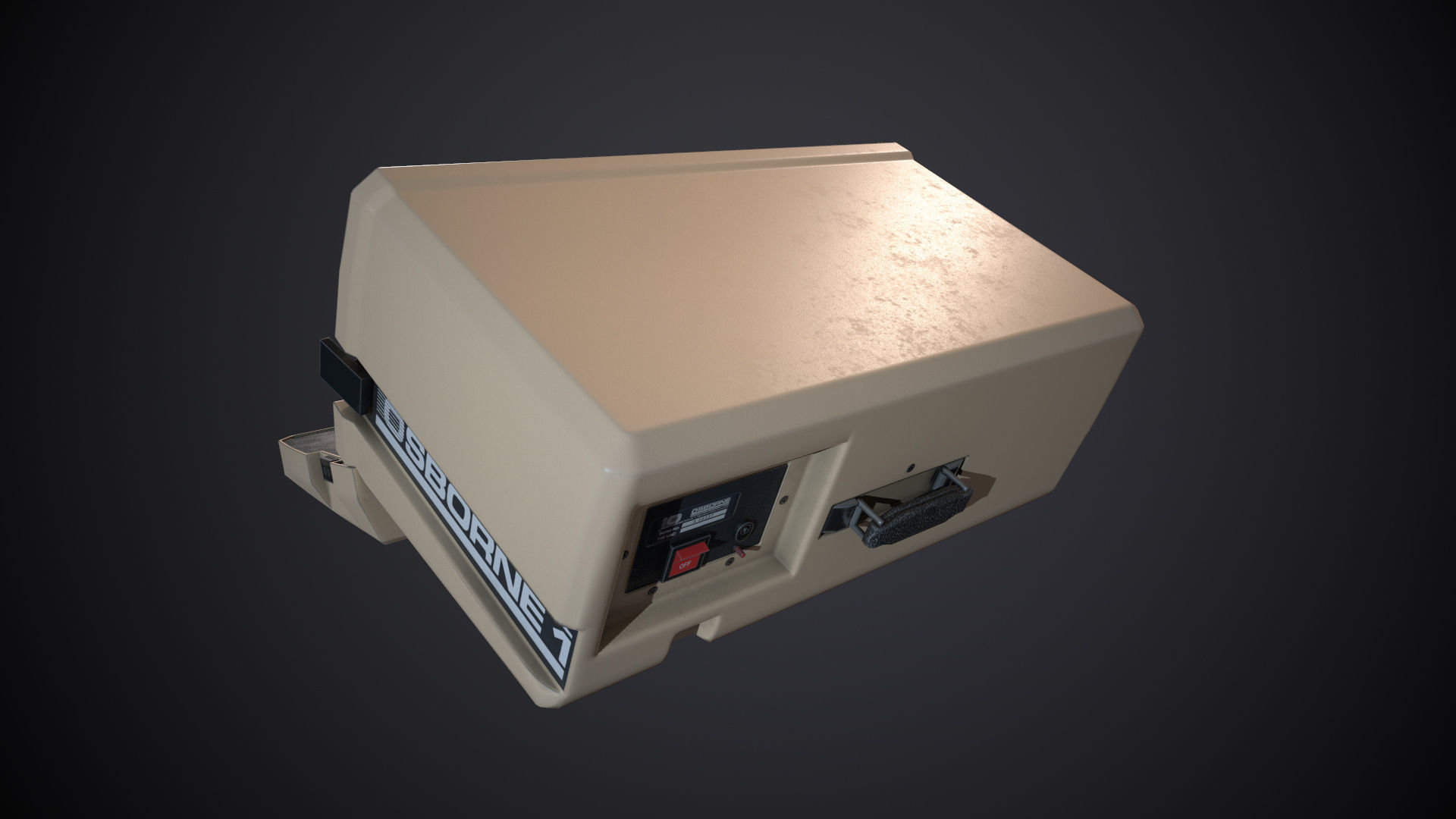 Osborne 1 old computer Low-poly 3D model_6