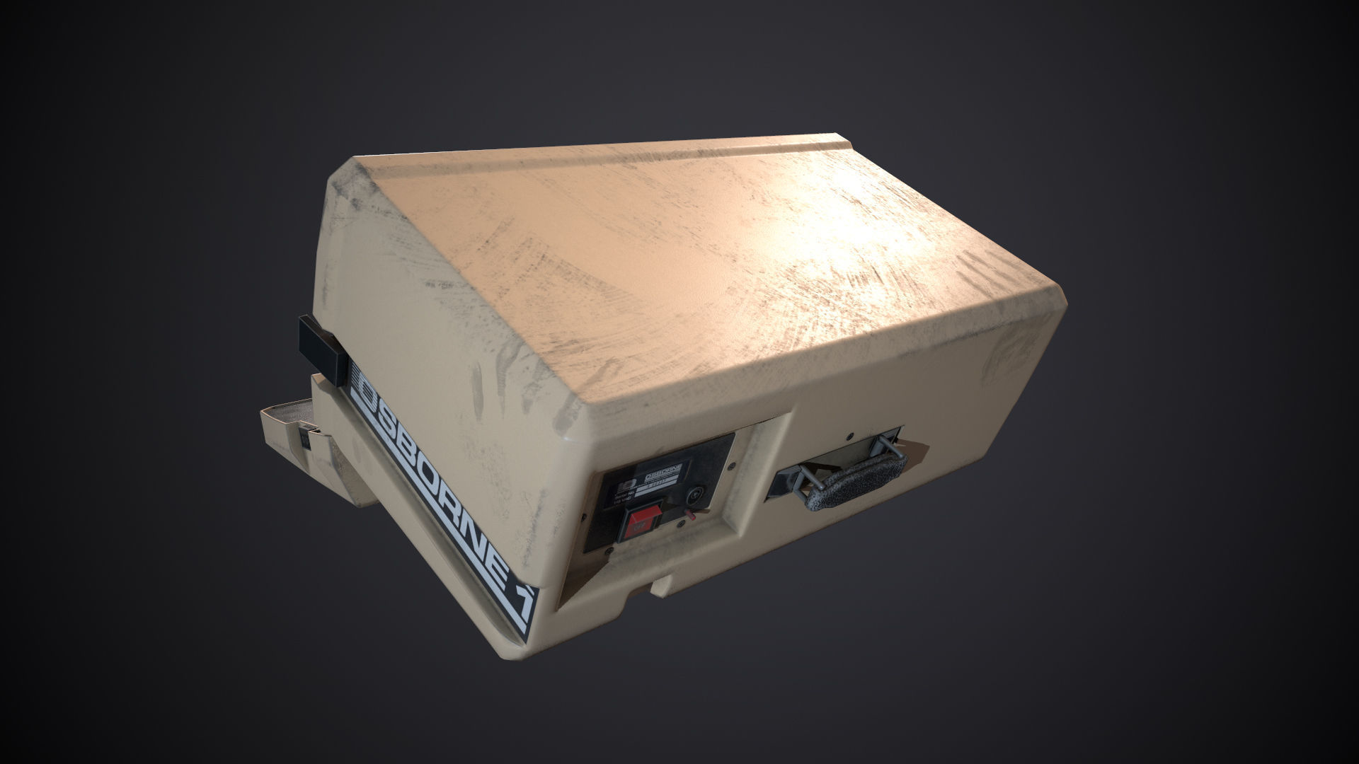 Osborne 1 old computer Low-poly 3D model_3