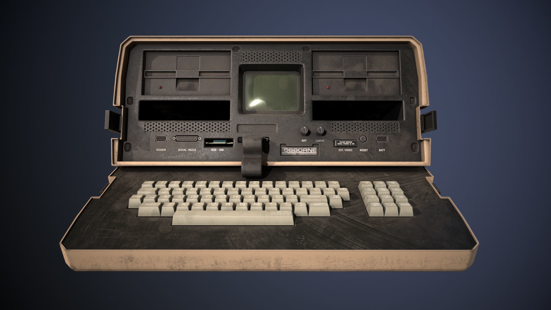 Osborne 1 old computer Low-poly 3D model_2