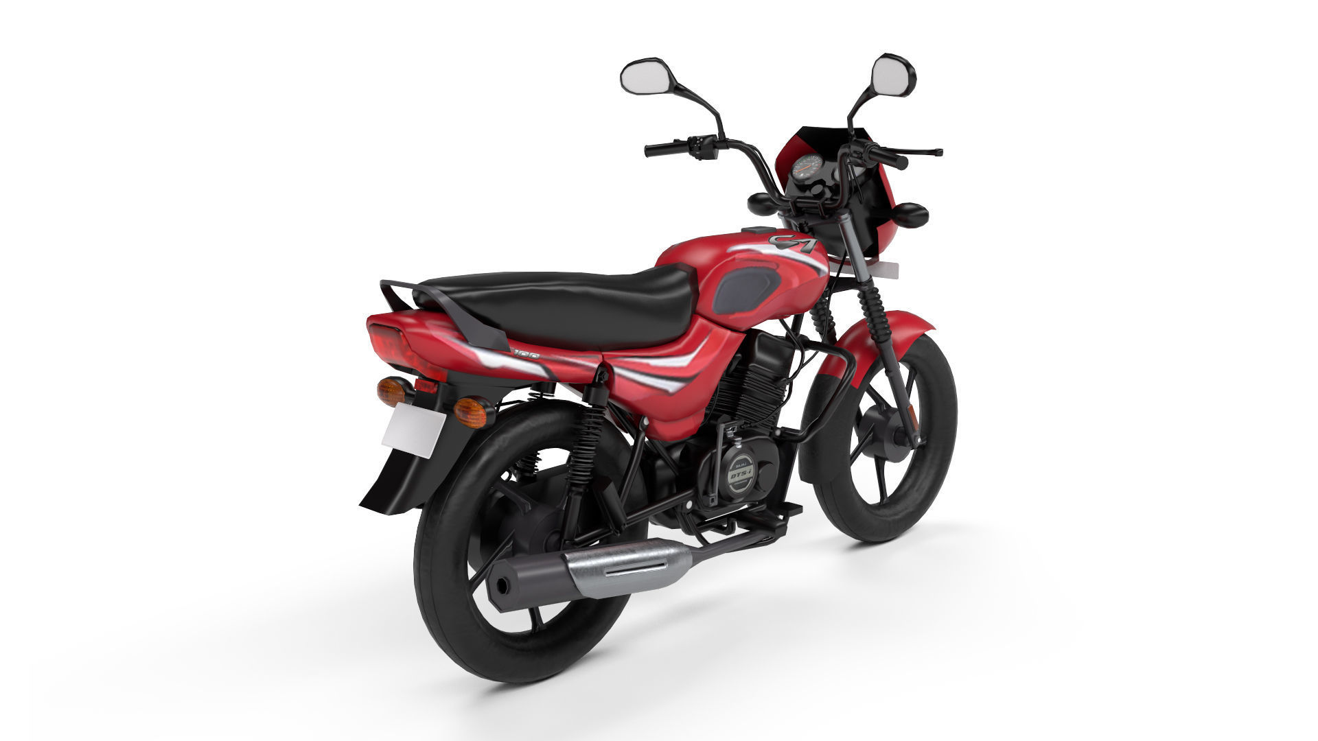 Bajaj CT 100 Low-poly 3D model_2