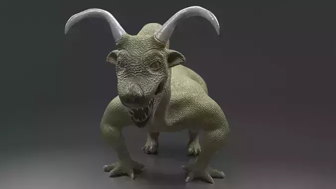 green monster Low-poly 3D model