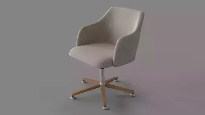 Edna Desk Chair Fedora Oatmeal 3D model