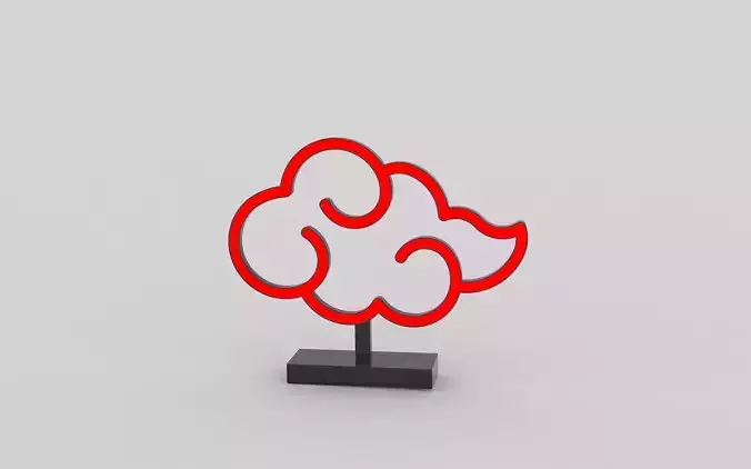 Akatsuki cloud neon sign holder 3D model
