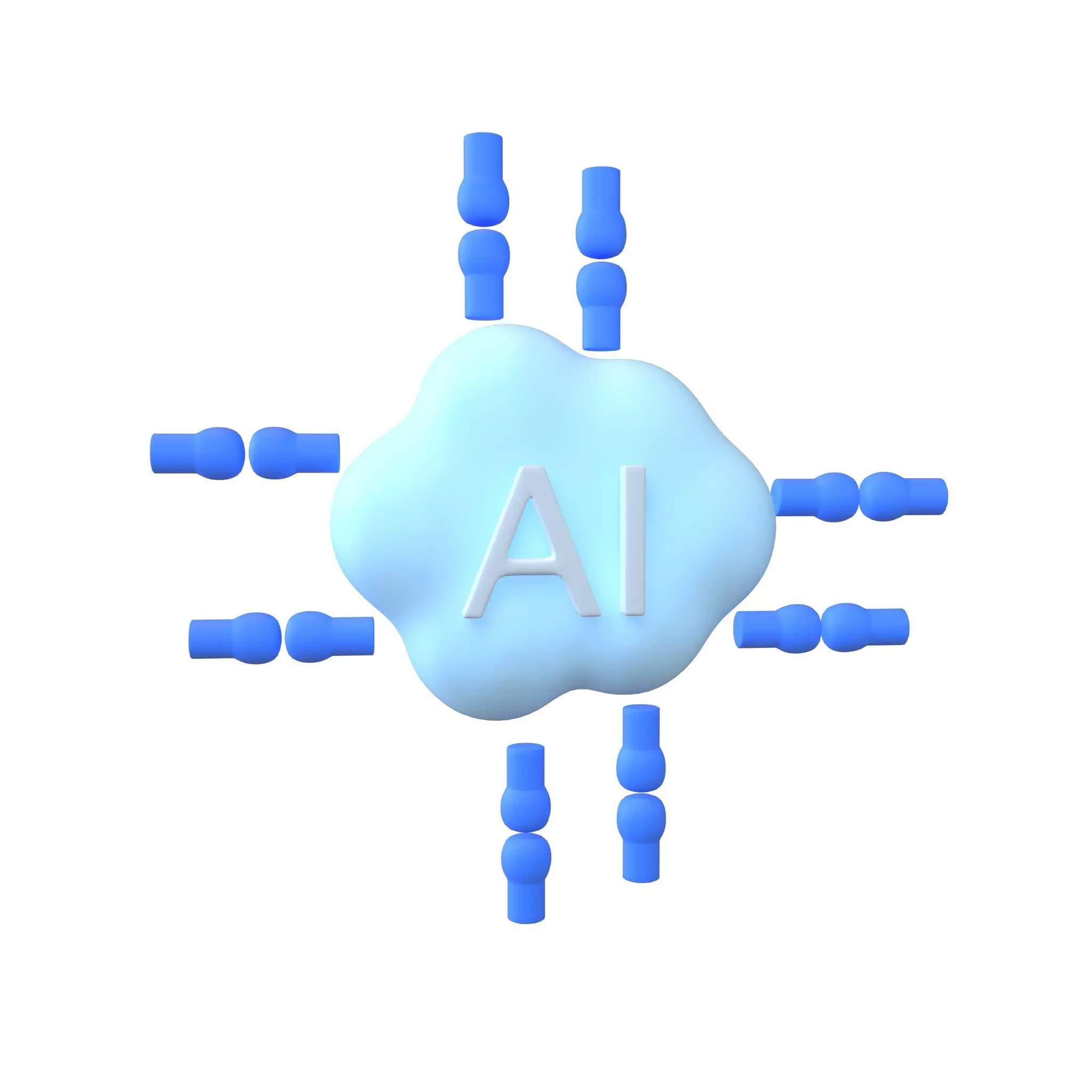 AI Icon v1 001 Low-poly 3D model_0