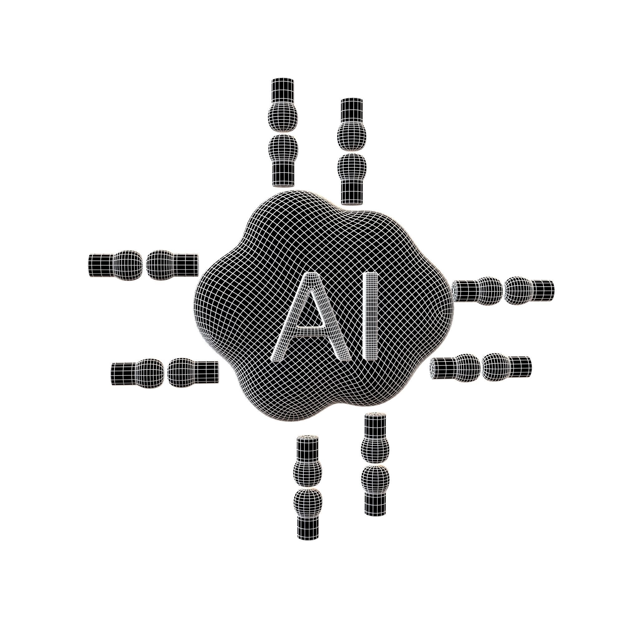 AI Icon v1 001 Low-poly 3D model_5