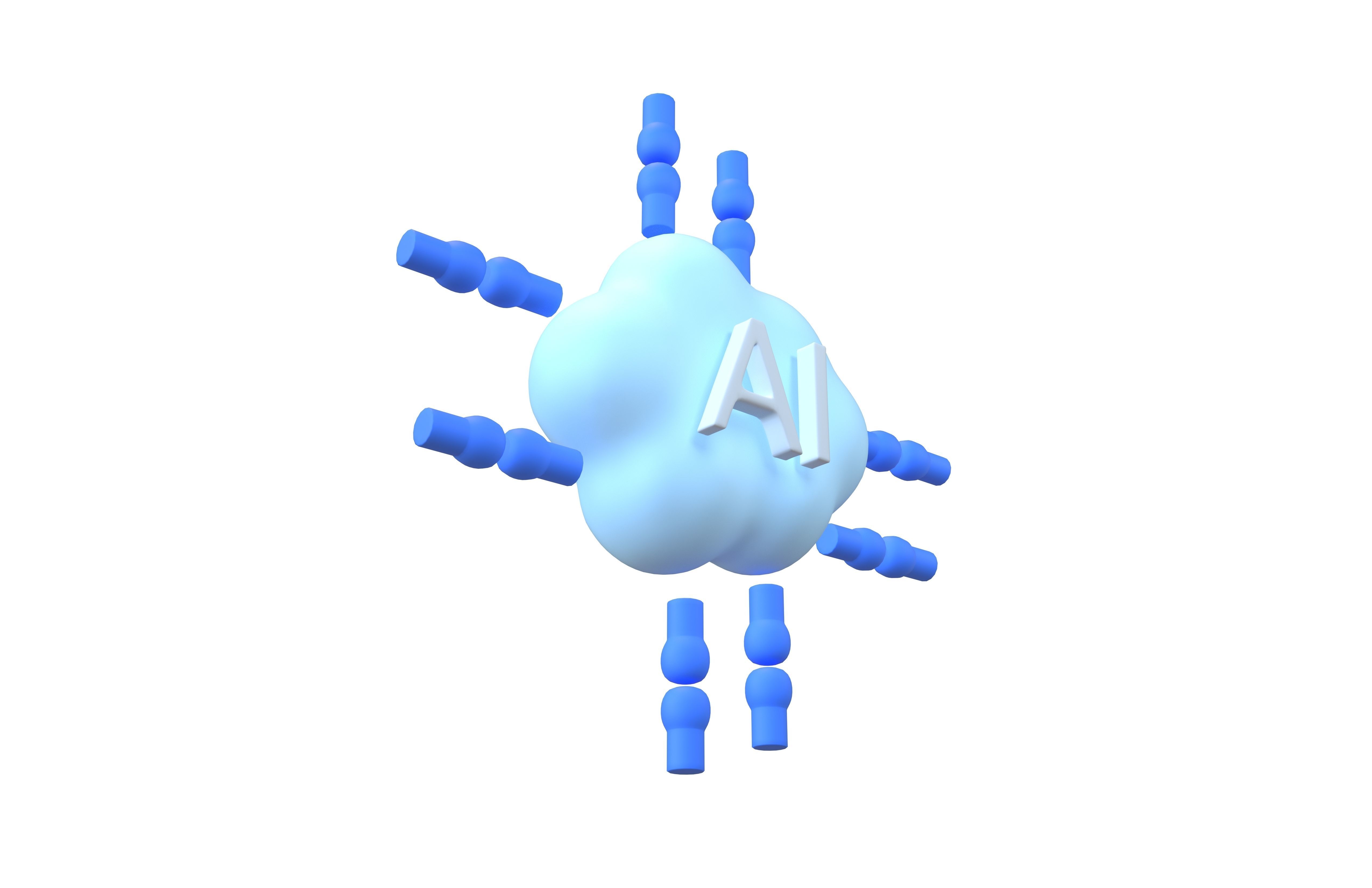 AI Icon v1 001 Low-poly 3D model_4