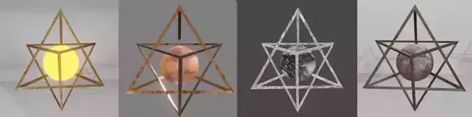 Artifacts Tetrahedrons Planets 3D model