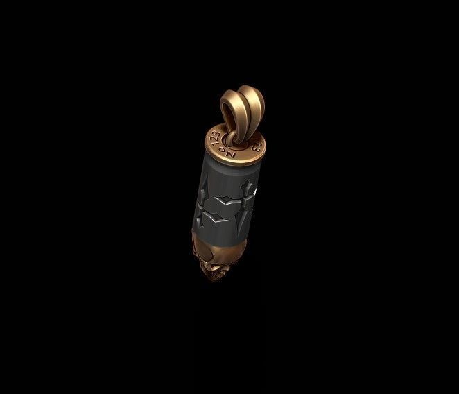 bullet skull pendant v3  3D print model_2