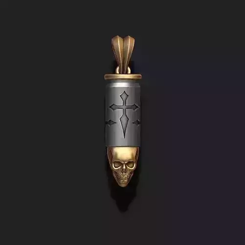 bullet skull pendant v3  3D print model