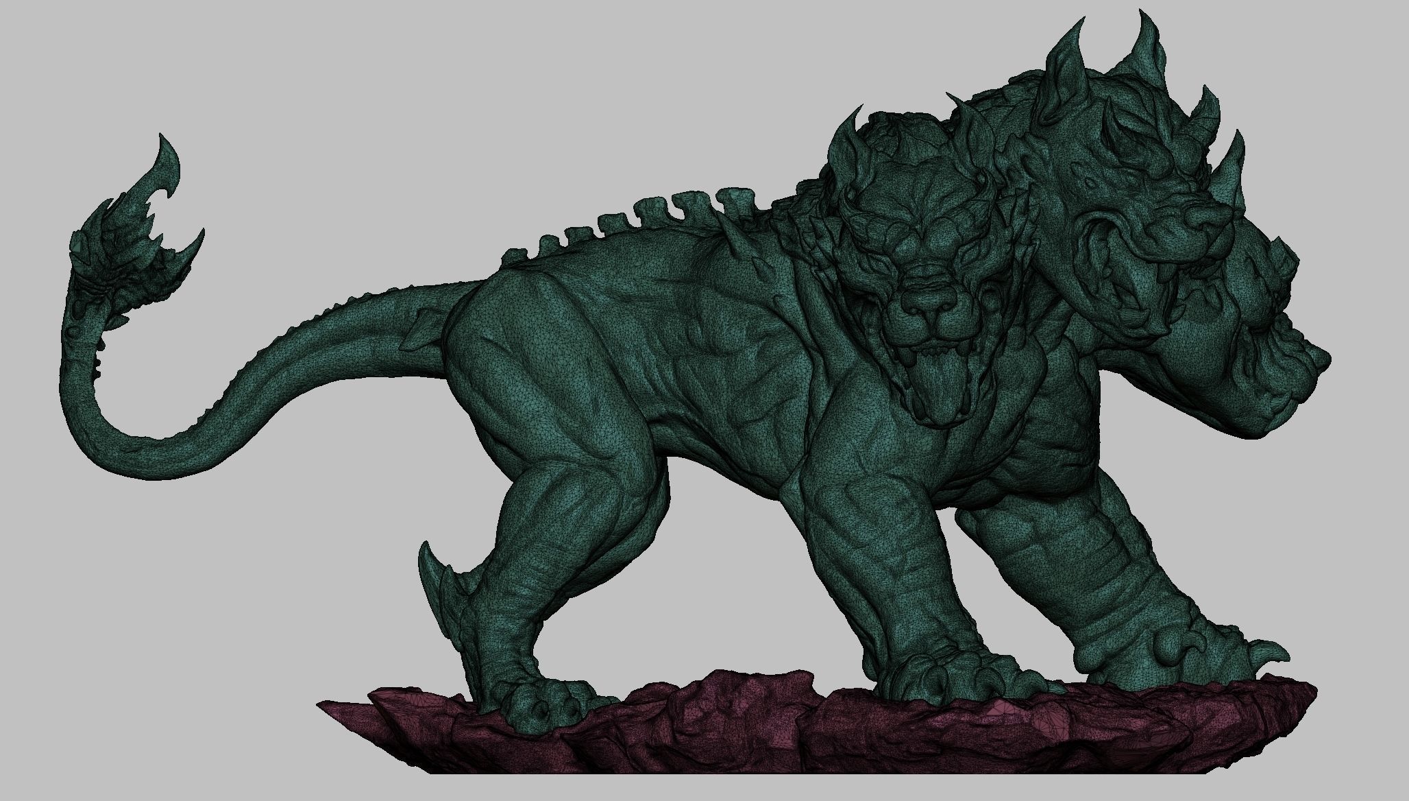 Cerberus statue of lion with claws 3D print model_5