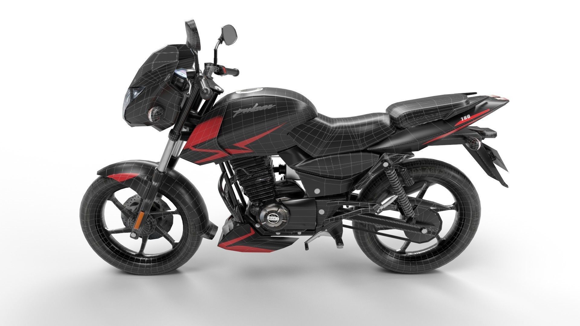 Bajaj Pulsar 150 Low-poly 3D model_6