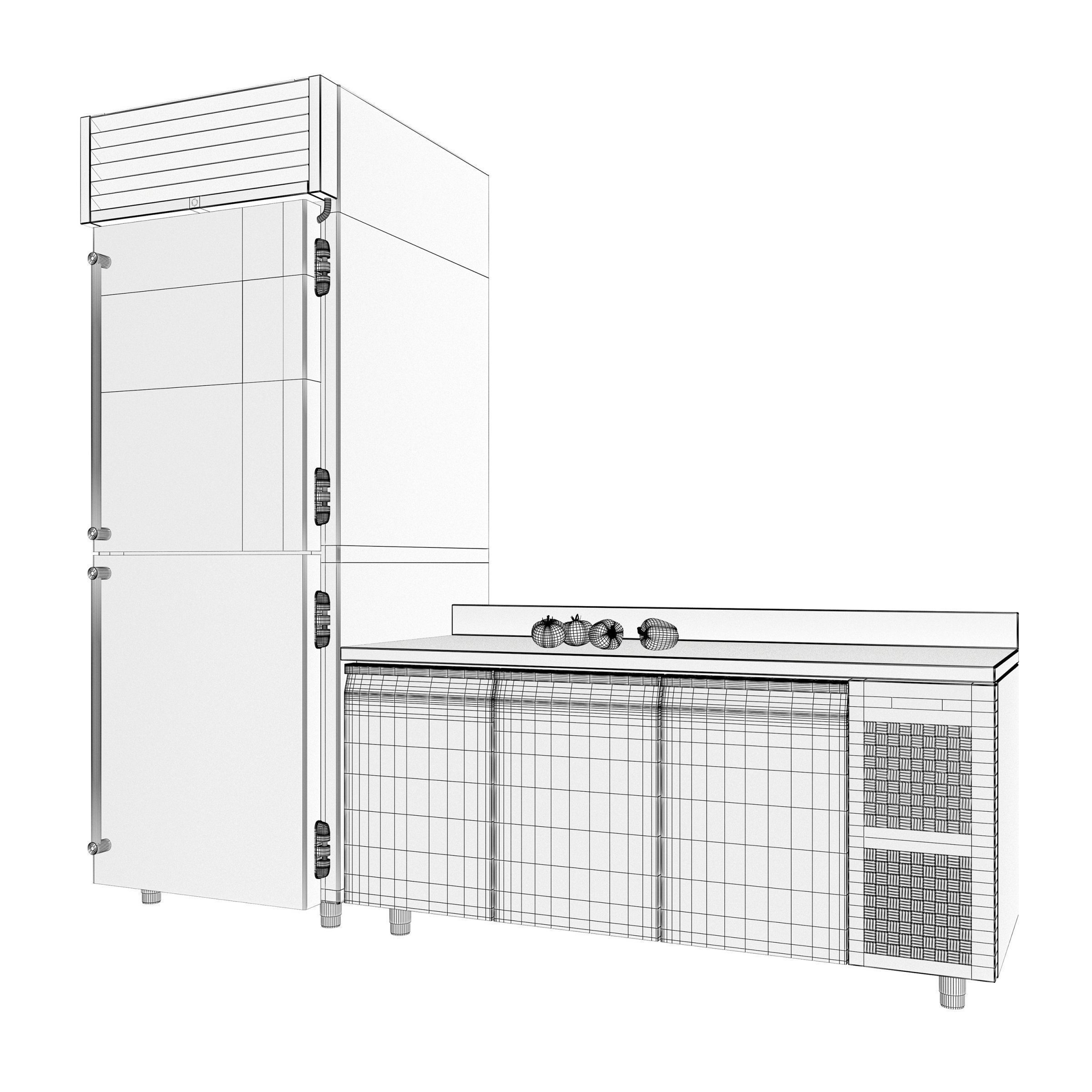Vision Cabinet and Master Refrigerated Counter 3D model_5