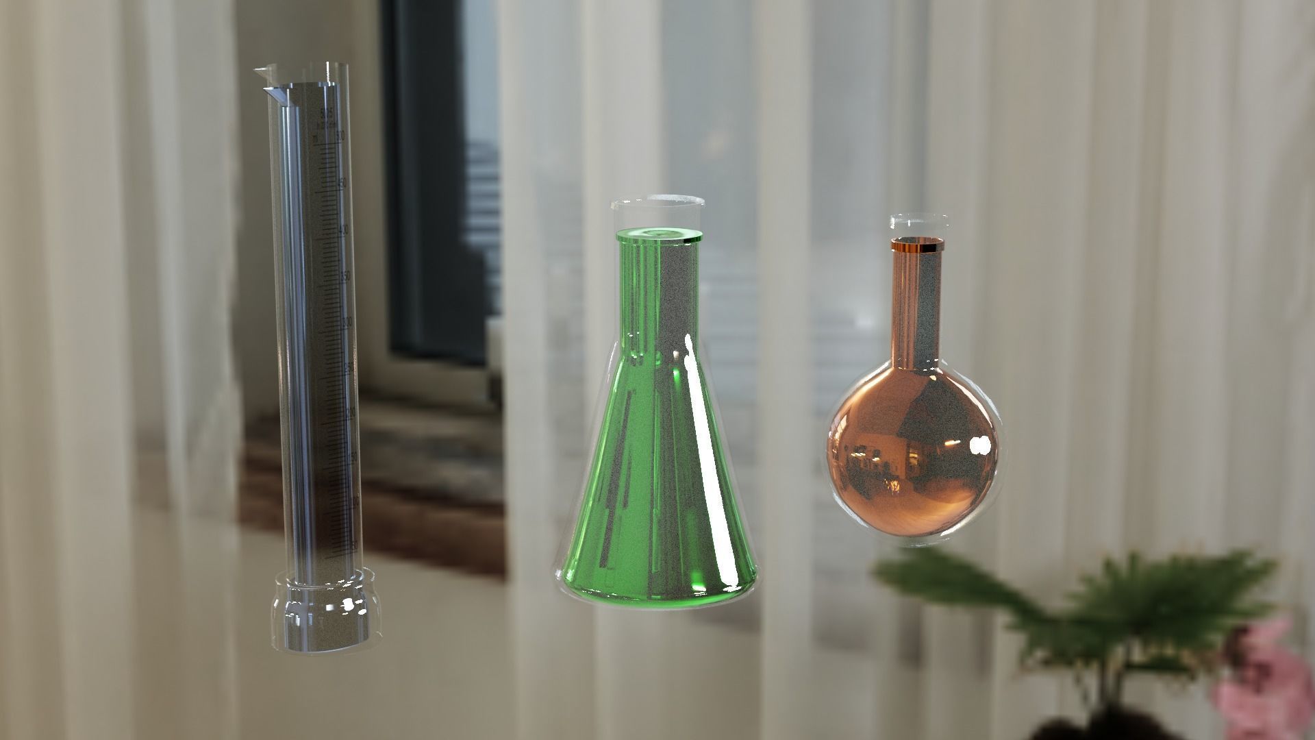 Flasks living room with two lamps TEST Model Free 3D model_6