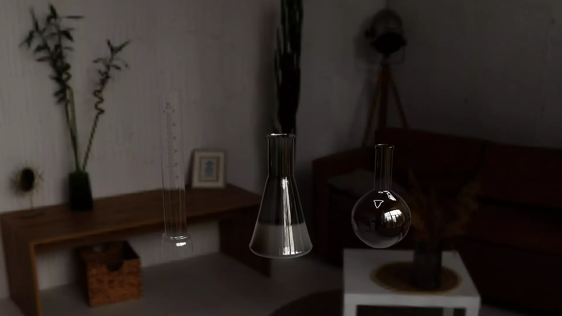 Flasks living room with two lamps TEST Model Free 3D model_0