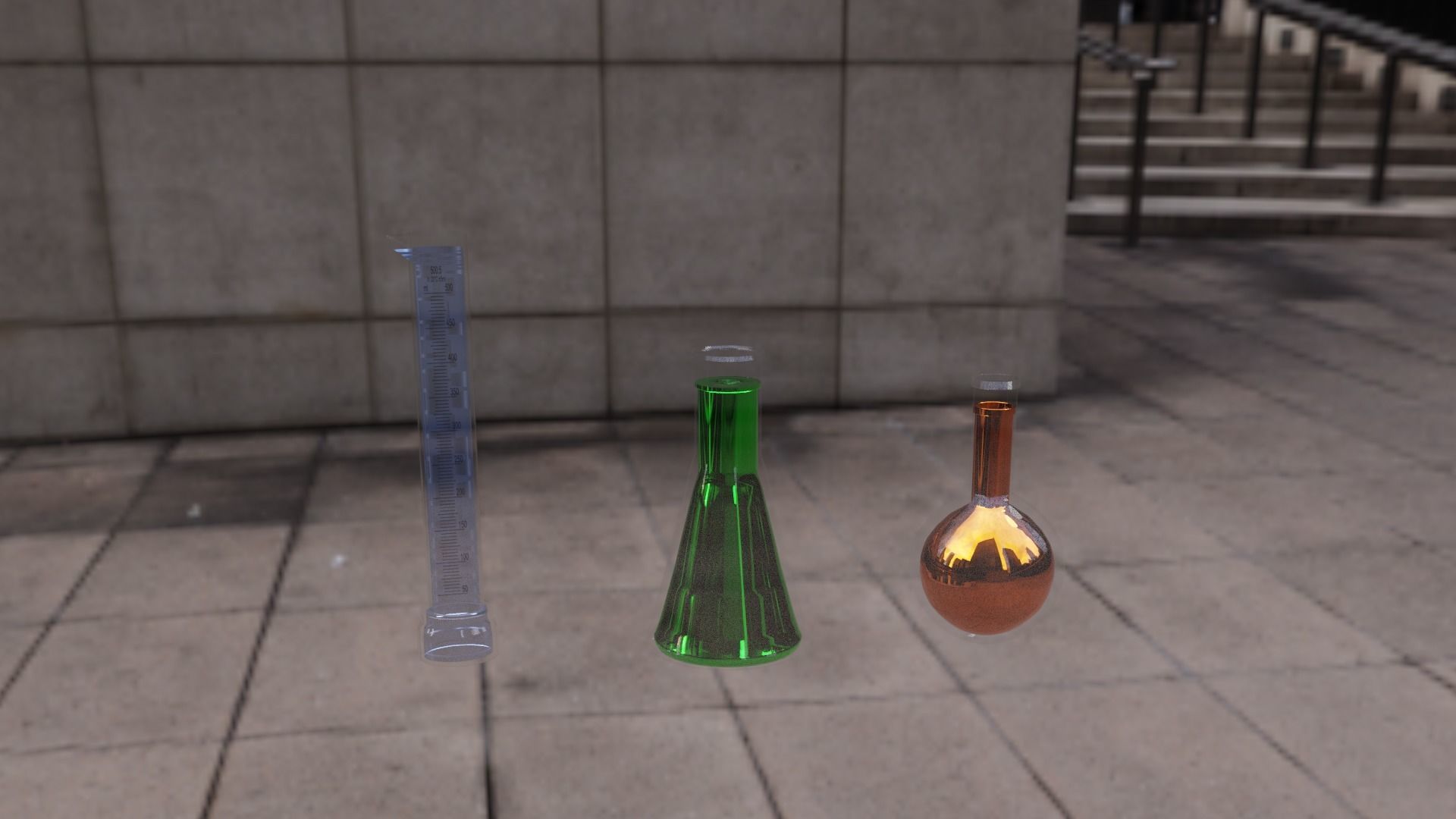 Flasks living room with two lamps TEST Model Free 3D model_5