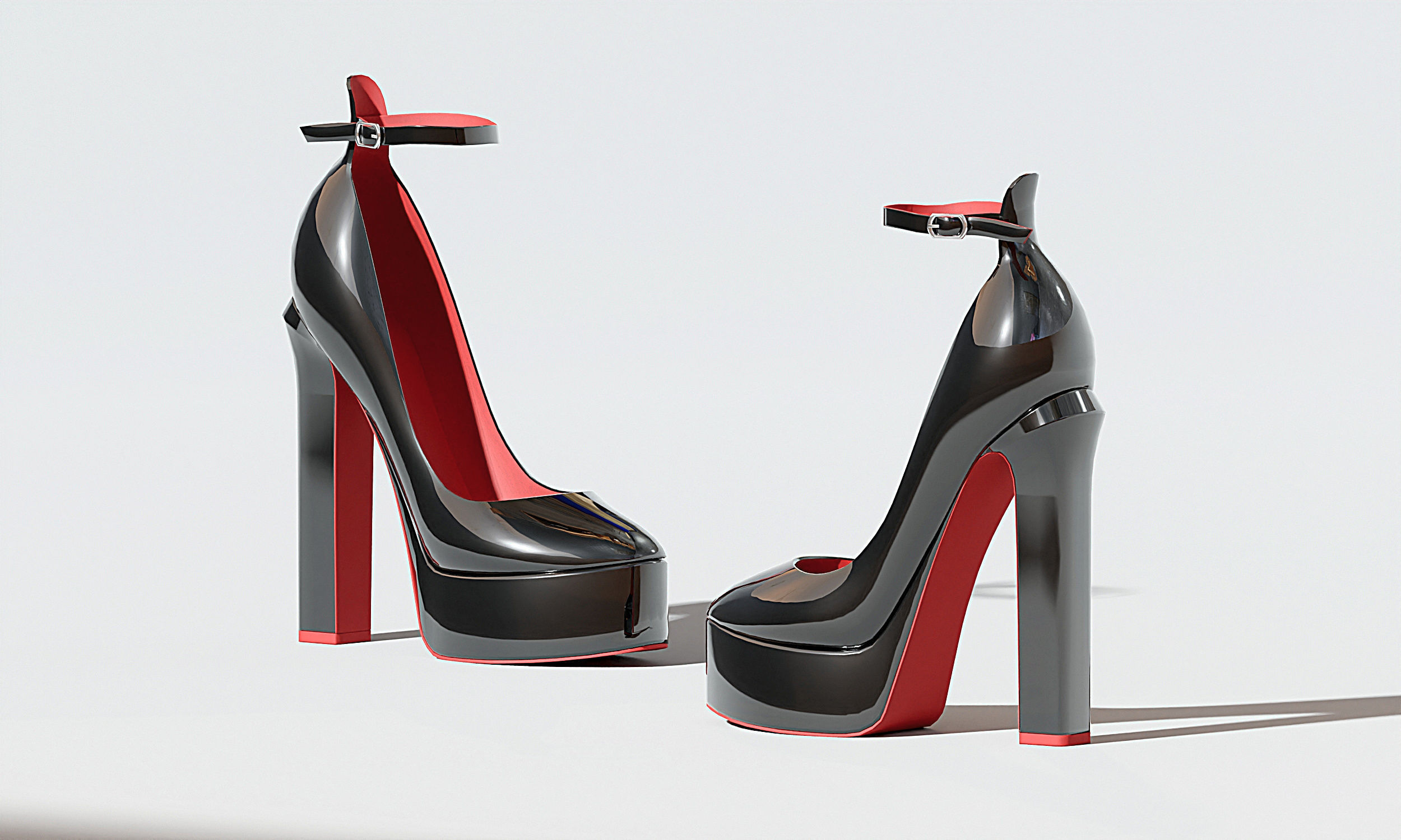 High Heels 02 Black 3D model_1