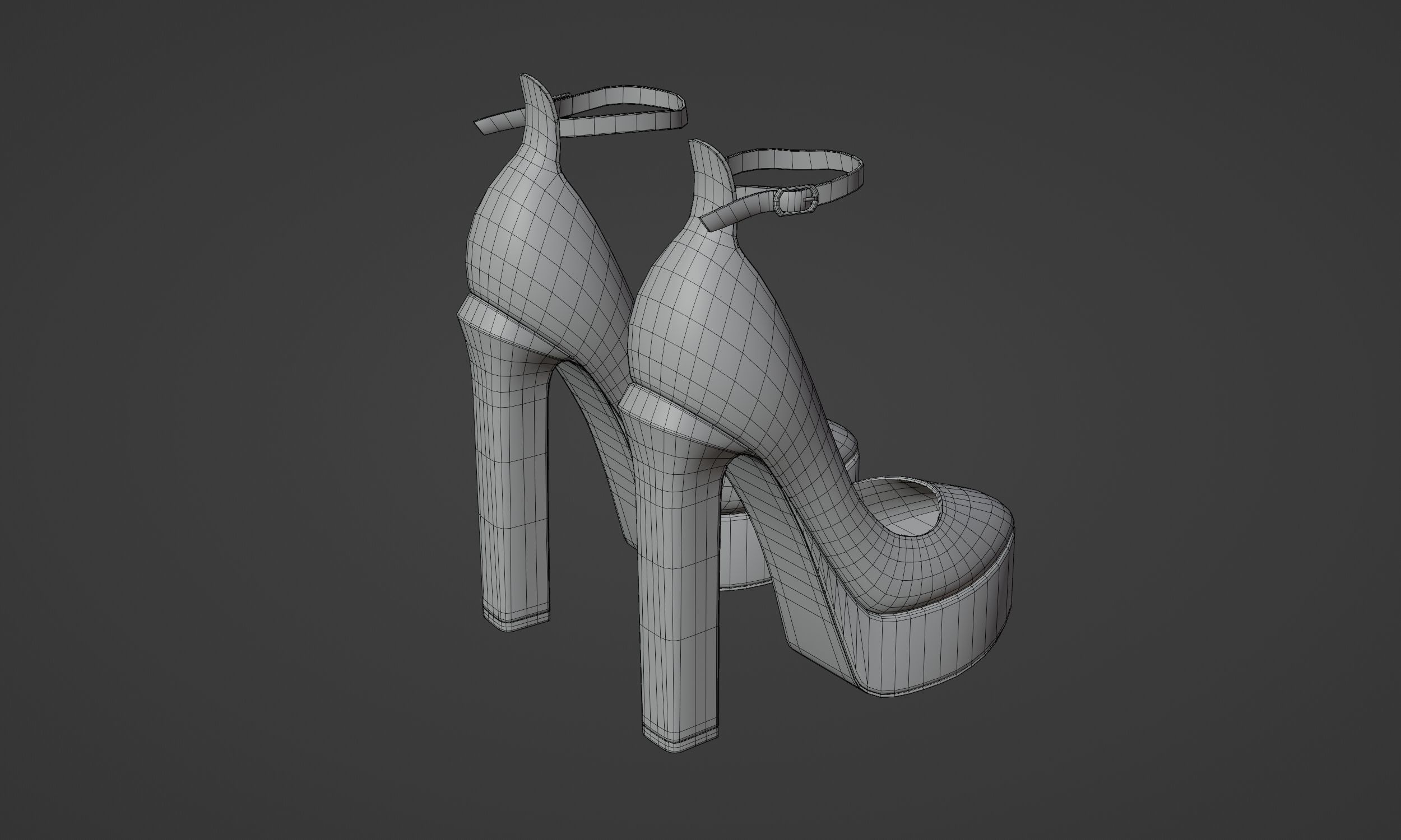 High Heels 02 Black 3D model_9