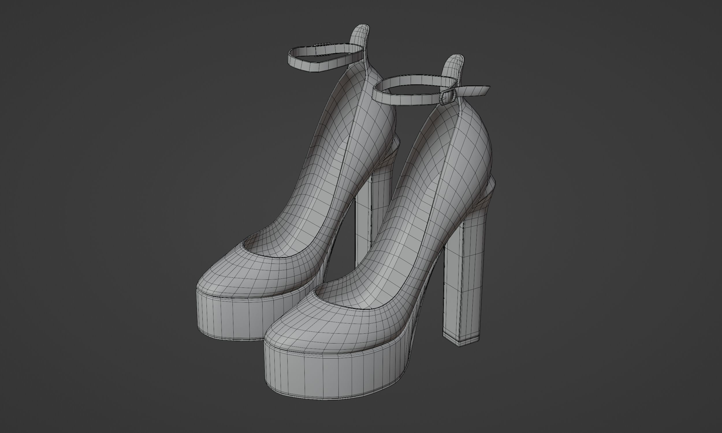 High Heels 02 Black 3D model_8