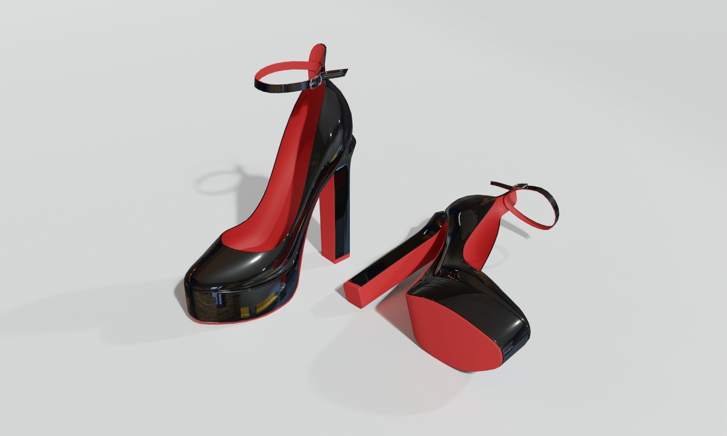 High Heels 02 Black 3D model_5