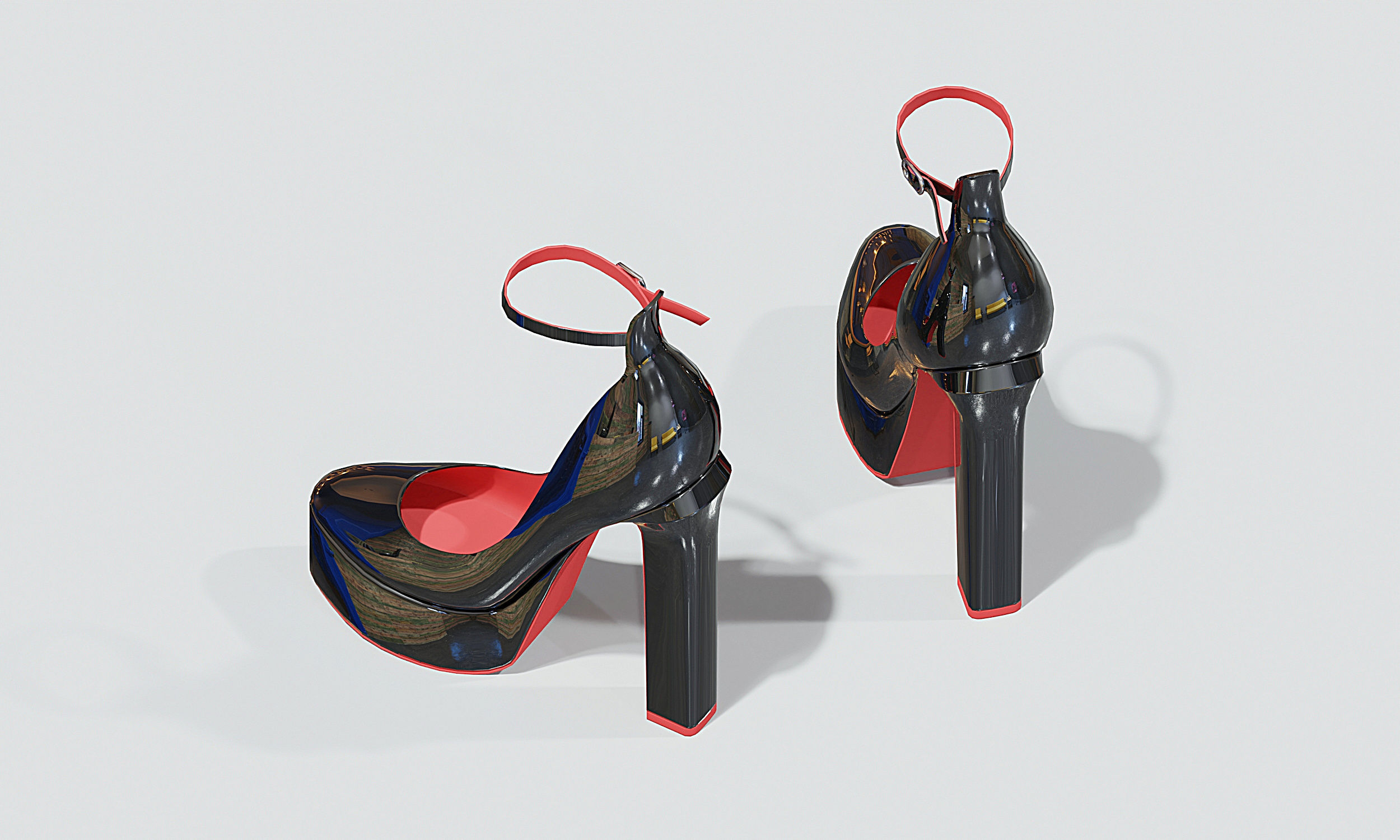High Heels 02 Black 3D model_3