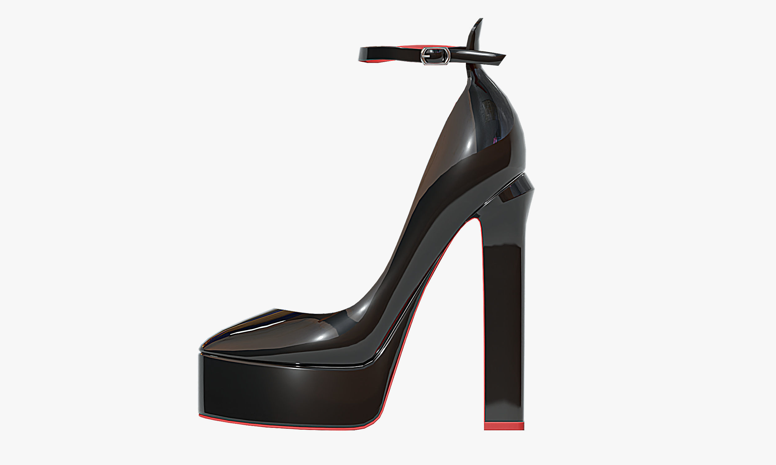 High Heels 02 Black 3D model_6