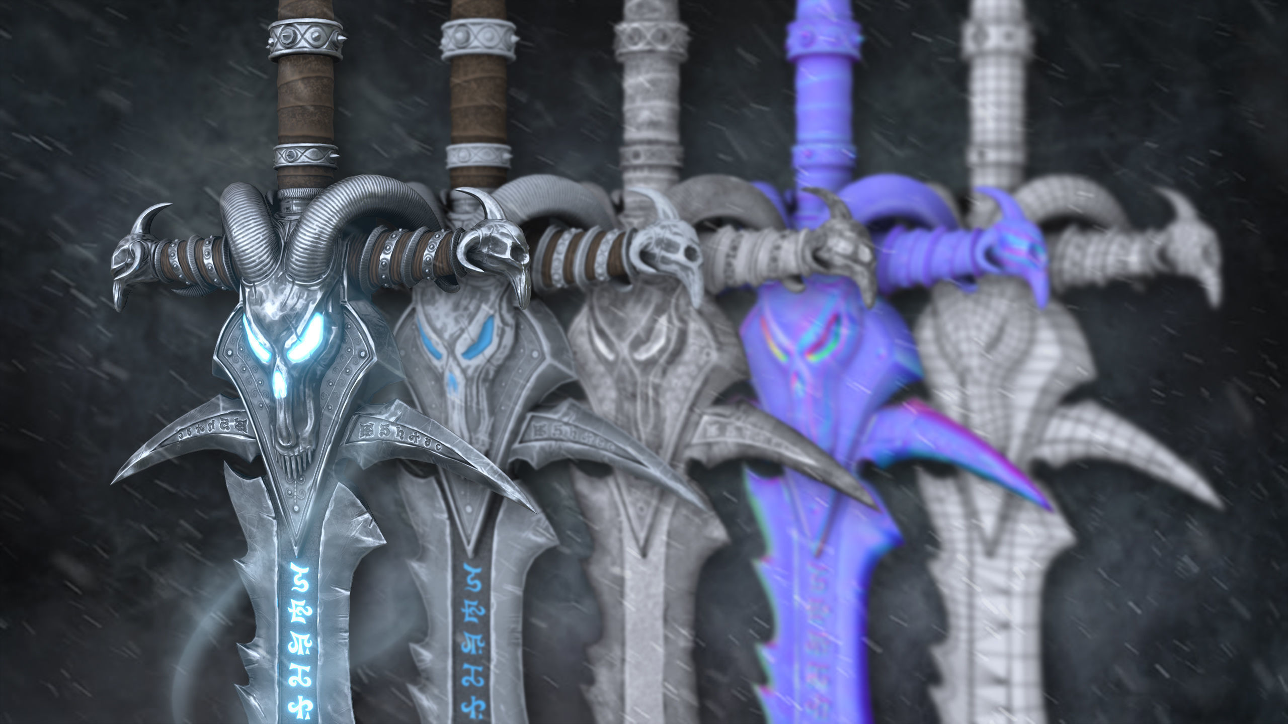 Frostmourne sword of gods hd wallpaper Low-poly 3D model_4
