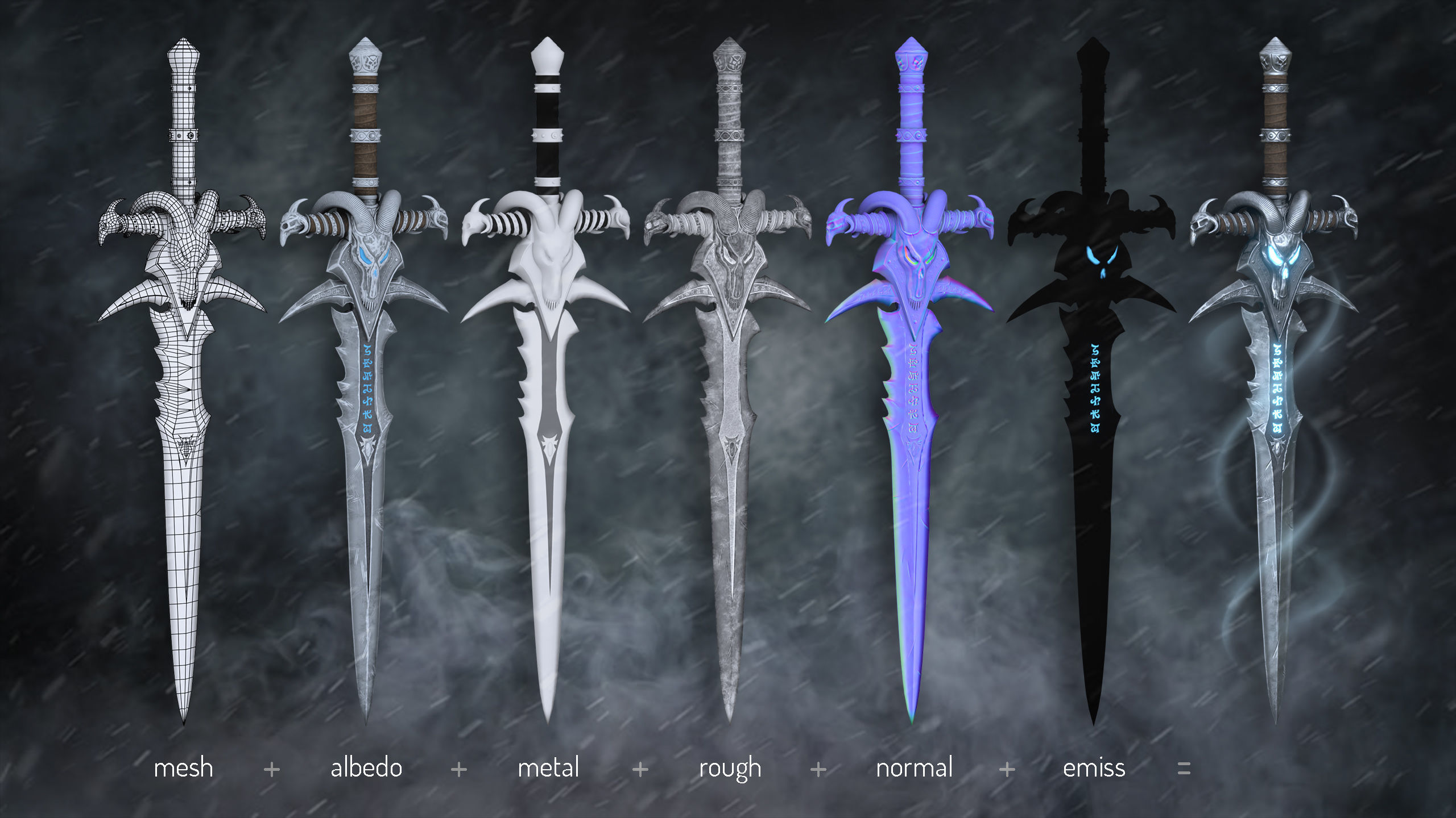 Frostmourne sword of gods hd wallpaper Low-poly 3D model_5