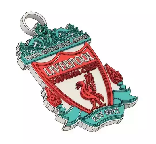 FC LIVERPOOL TWO COLOR PRINTABLE KEYCHAIN 3D print model