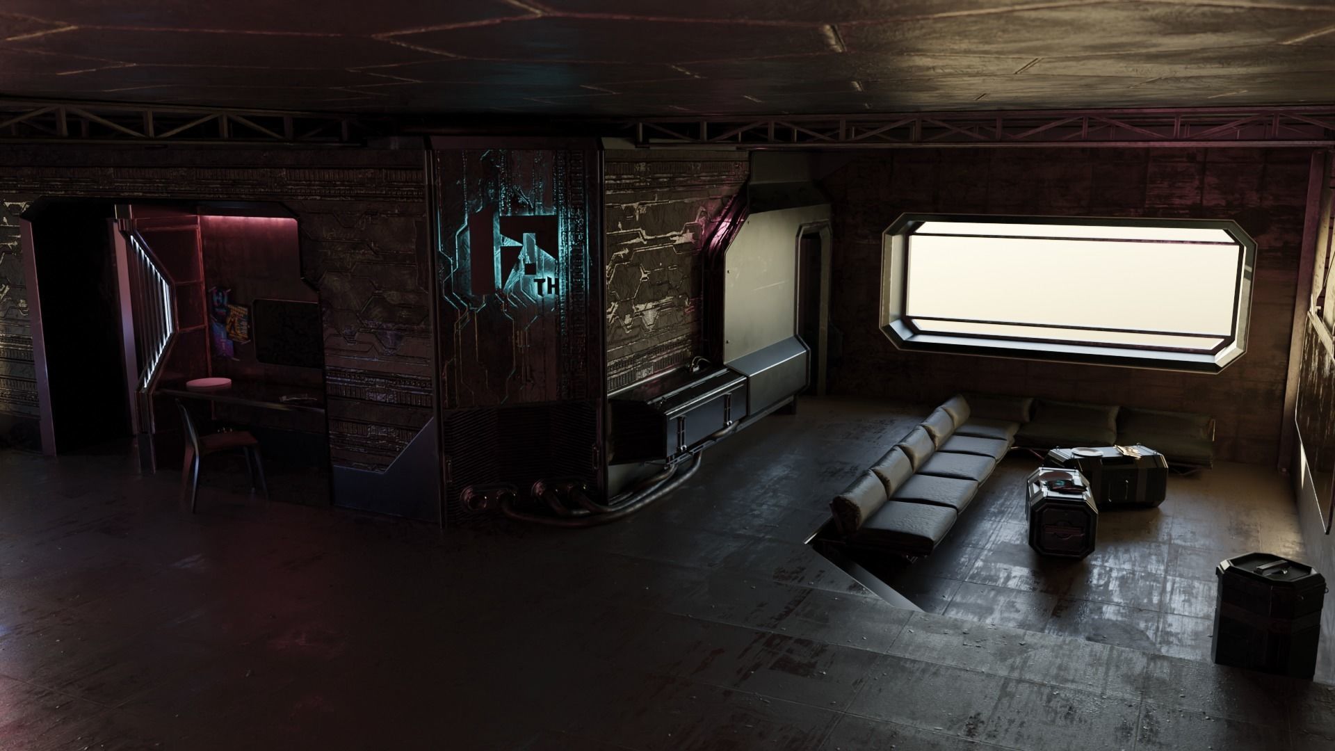 Cyberpunk Apartment Scene v12 3D model_1