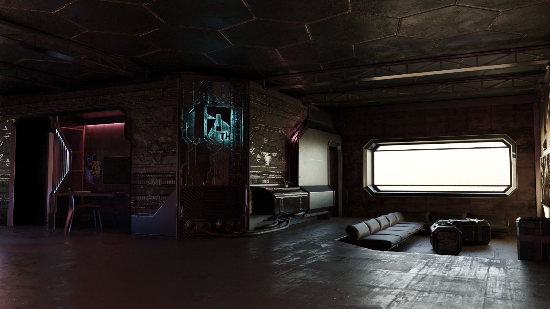 Cyberpunk Apartment Scene v12 3D model_3