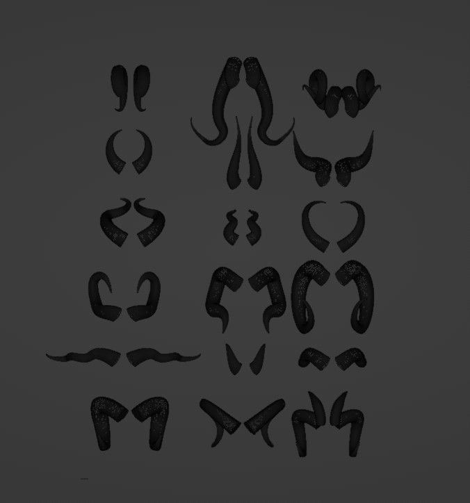 Simple Horns Pack 3D model_1