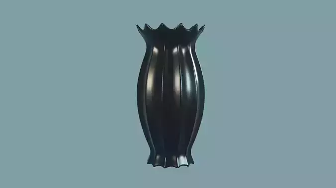 Vase porcelain black 3 3D model
