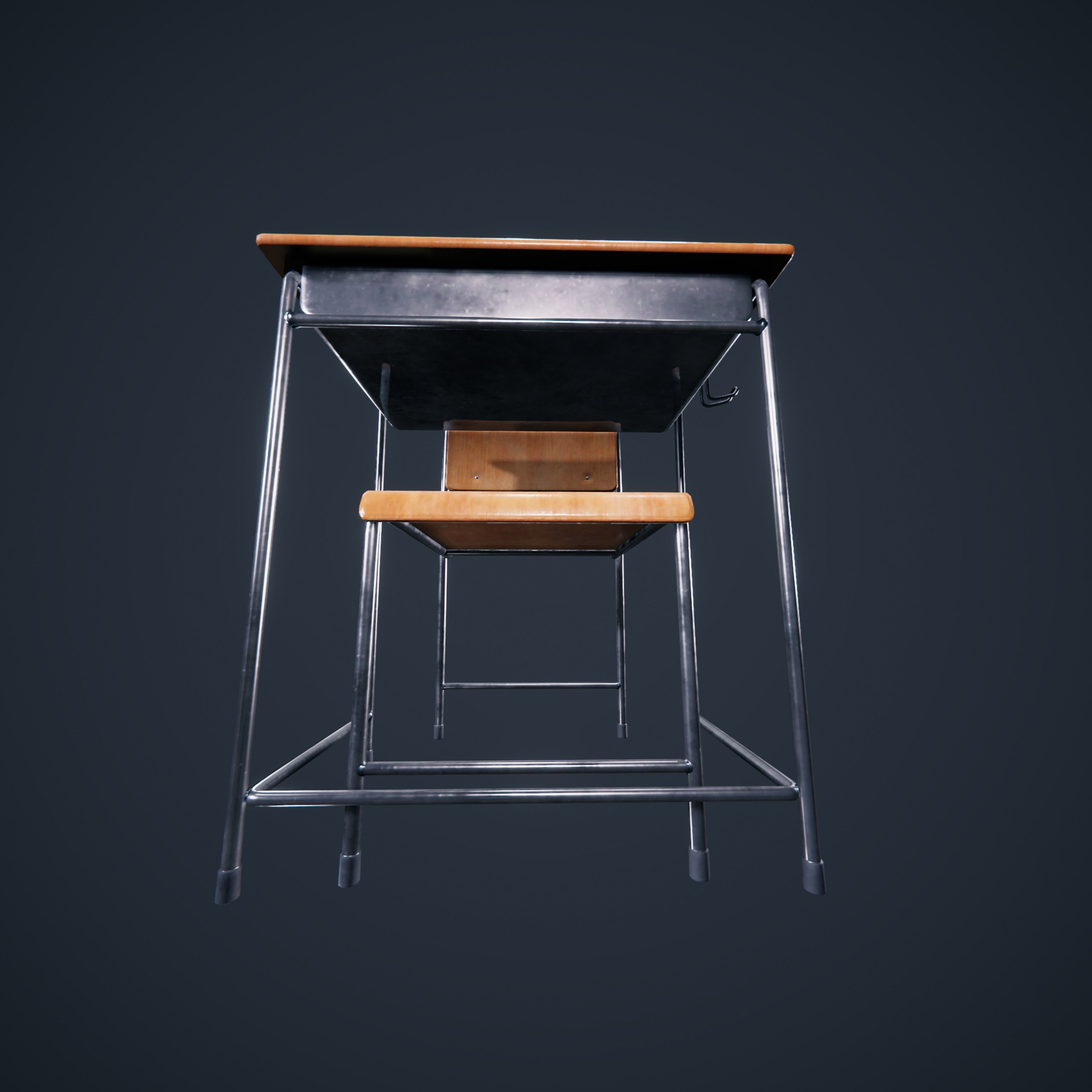 School Chair Low-poly 3D model_17