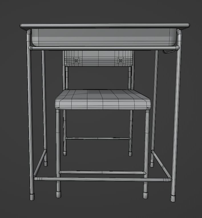 School Chair Low-poly 3D model_8