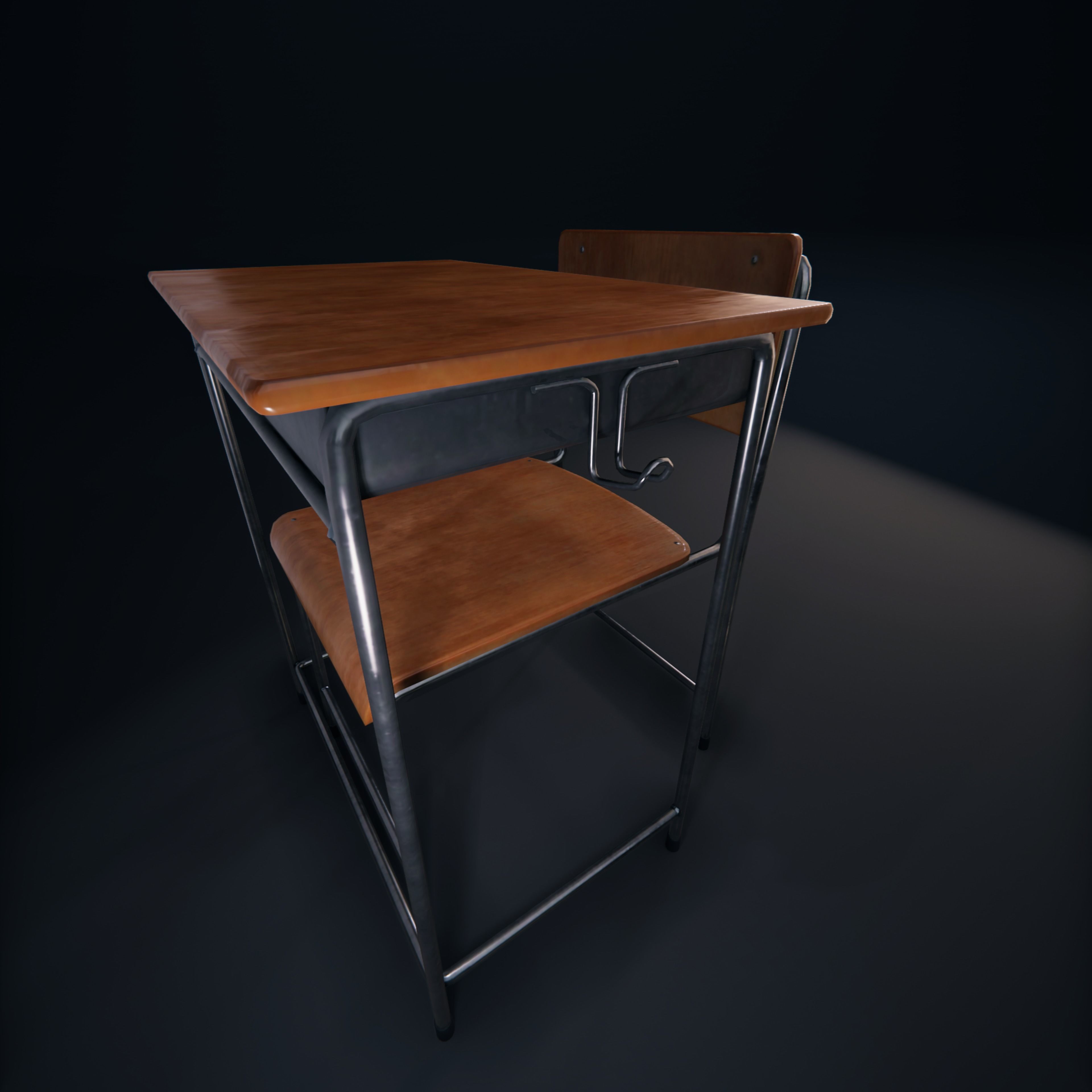 School Chair Low-poly 3D model_3