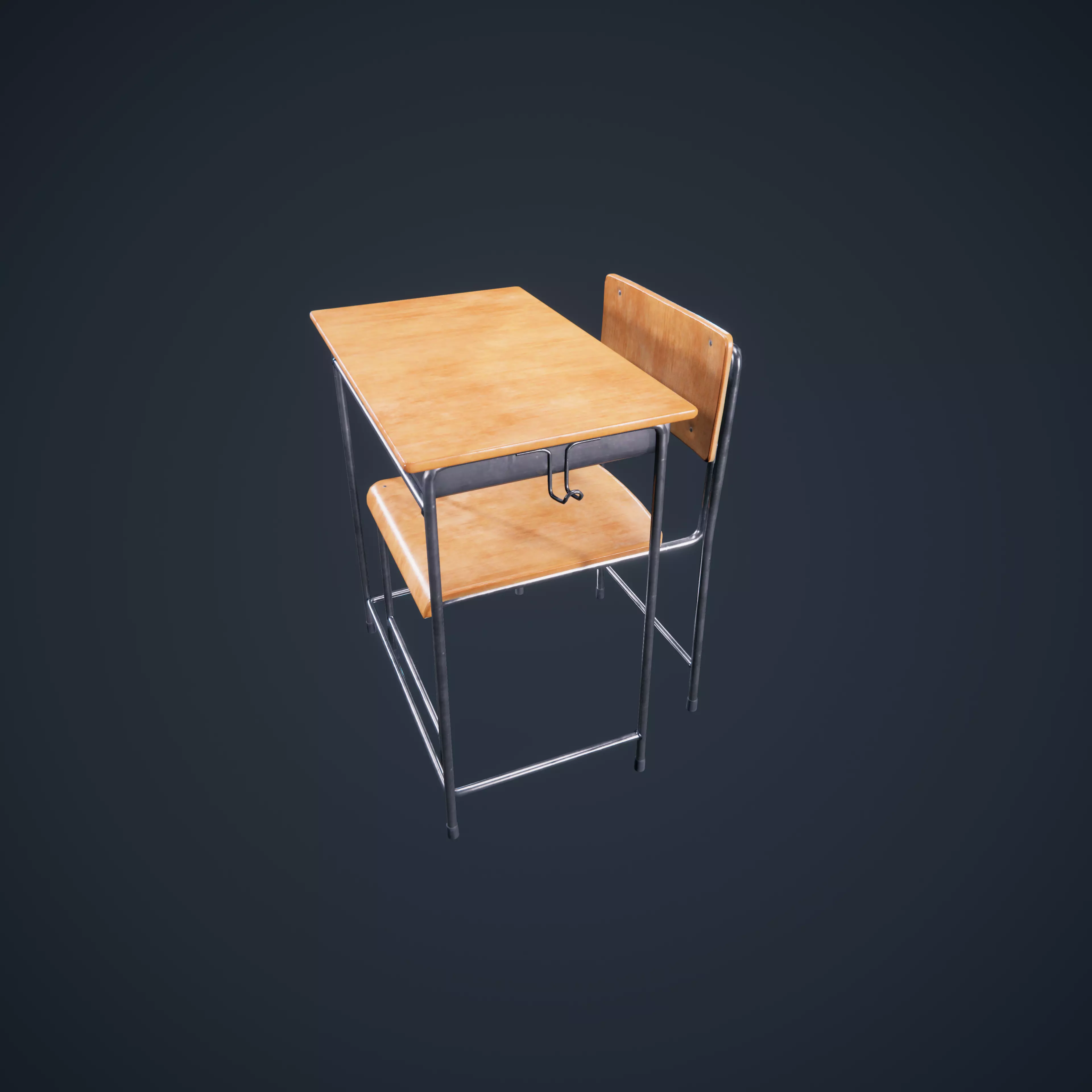 School Chair Low-poly 3D model_0