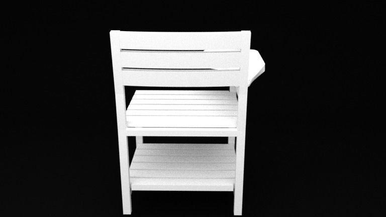 Modern Classic Wooden and Metallic School Chair Low-poly 3D model_19