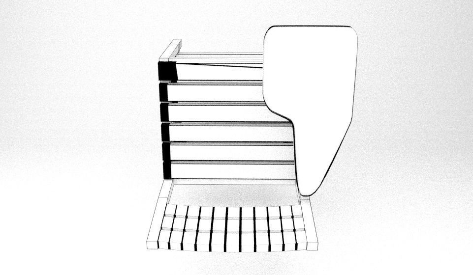 Modern Classic Wooden and Metallic School Chair Low-poly 3D model_27