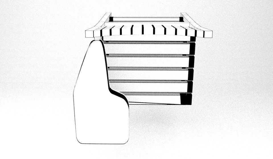 Modern Classic Wooden and Metallic School Chair Low-poly 3D model_28