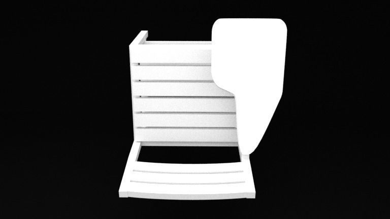 Modern Classic Wooden and Metallic School Chair Low-poly 3D model_20