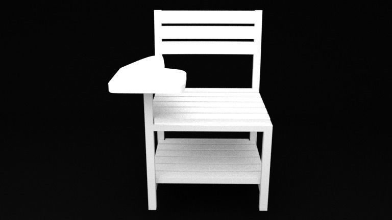 Modern Classic Wooden and Metallic School Chair Low-poly 3D model_16